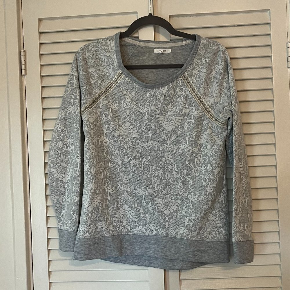 Maurices grey tee lace baseball sweater small
